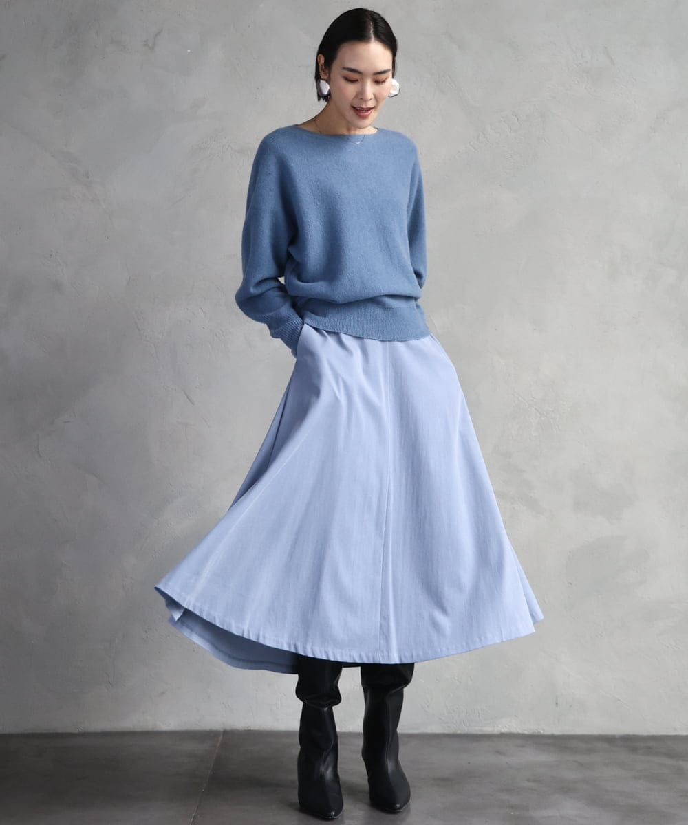 FMFAD40190 MICHEL KLEIN(ミッシェルクラン) [定番人気]ホールガーメント(R)ドルマンスリーブニット パープル