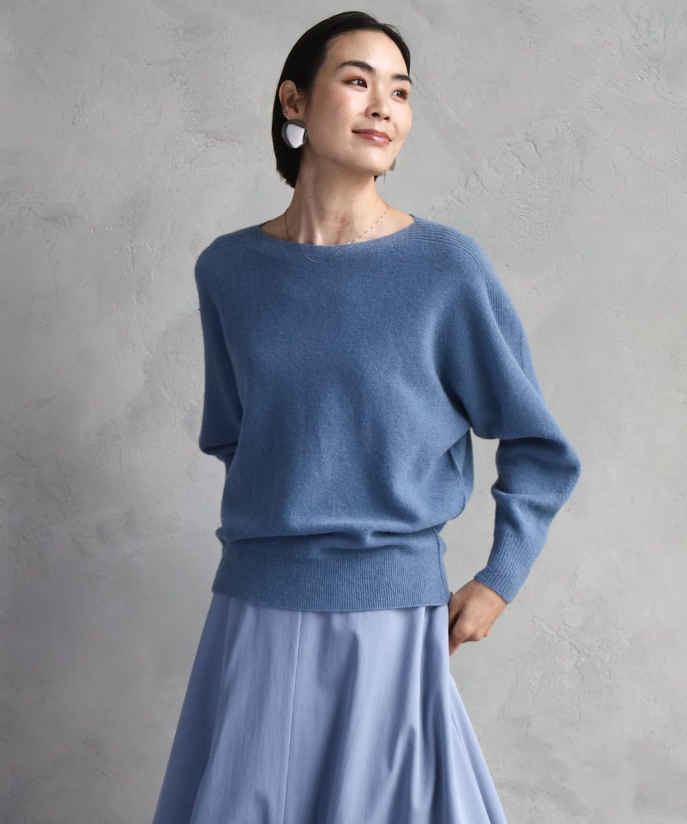 FMFAD40190 MICHEL KLEIN(ミッシェルクラン) [定番人気]ホールガーメント(R)ドルマンスリーブニット パープル