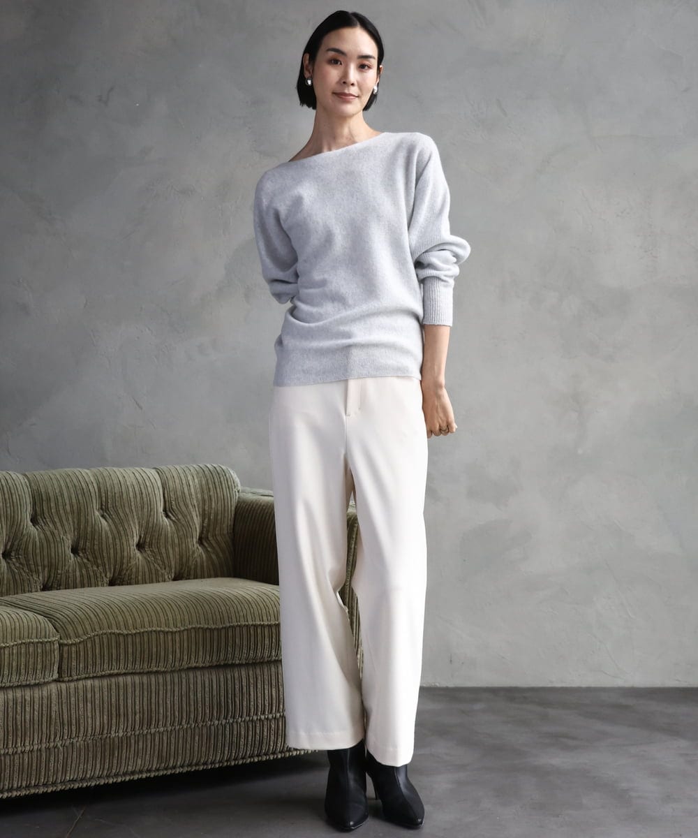 FMFAD40190 MICHEL KLEIN(ミッシェルクラン) [定番人気]ホールガーメント(R)ドルマンスリーブニット パープル