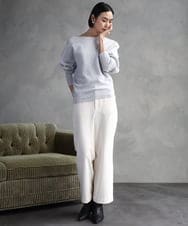 FMFAD40190 MICHEL KLEIN(ミッシェルクラン) [定番人気]ホールガーメント(R)ドルマンスリーブニット パープル