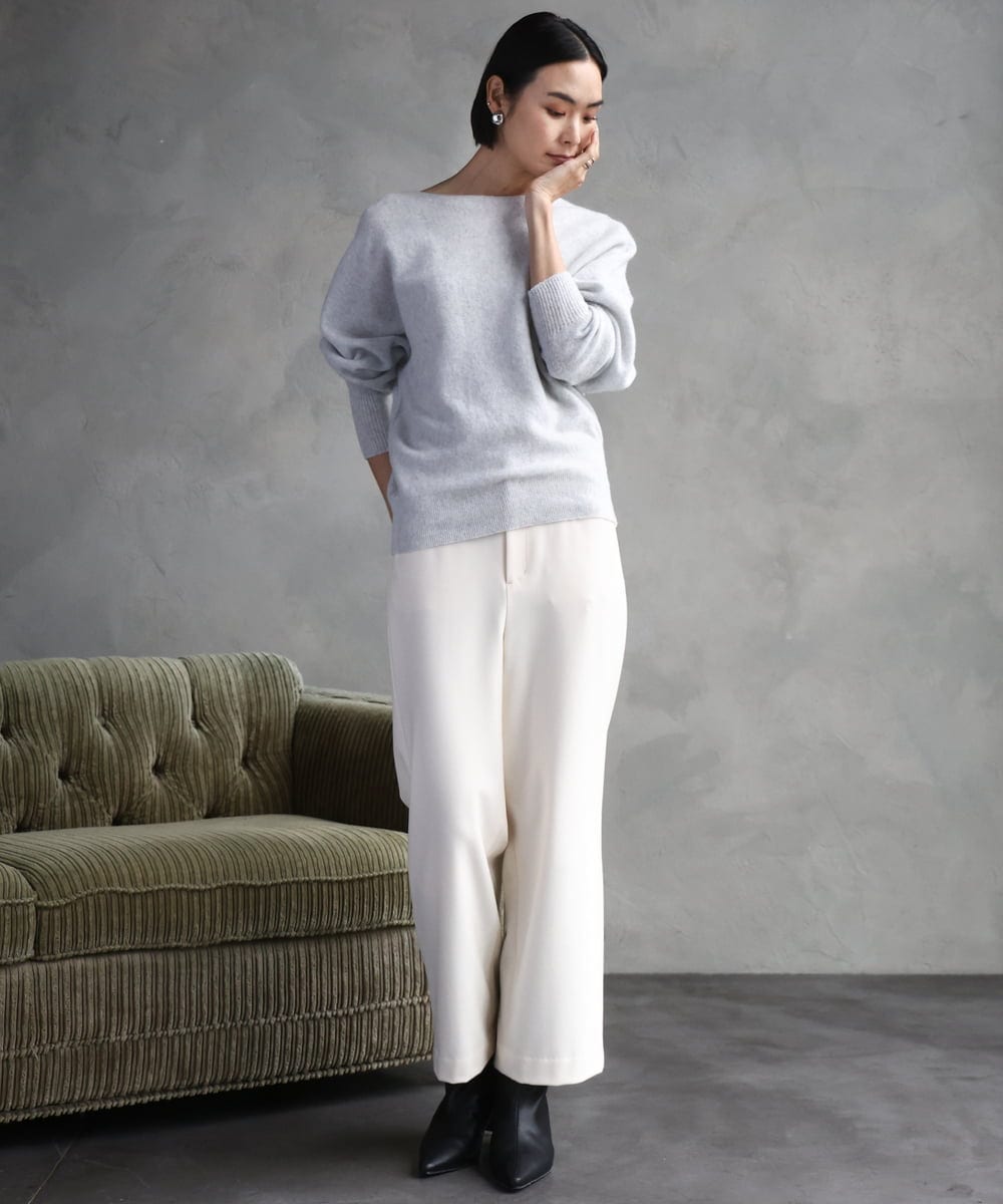 FMFAD40190 MICHEL KLEIN(ミッシェルクラン) [定番人気]ホールガーメント(R)ドルマンスリーブニット パープル