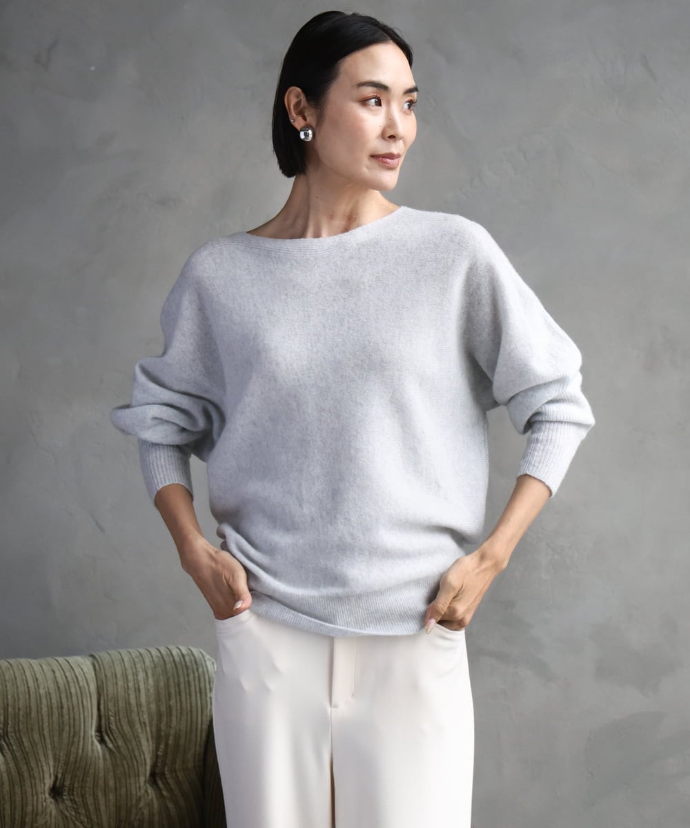 FMFAD40190 MICHEL KLEIN(ミッシェルクラン) [定番人気]ホールガーメント(R)ドルマンスリーブニット パープル