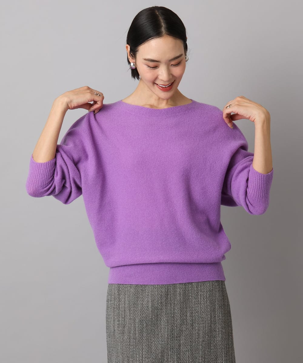 FMFAD40190 MICHEL KLEIN(ミッシェルクラン) [定番人気]ホールガーメント(R)ドルマンスリーブニット パープル