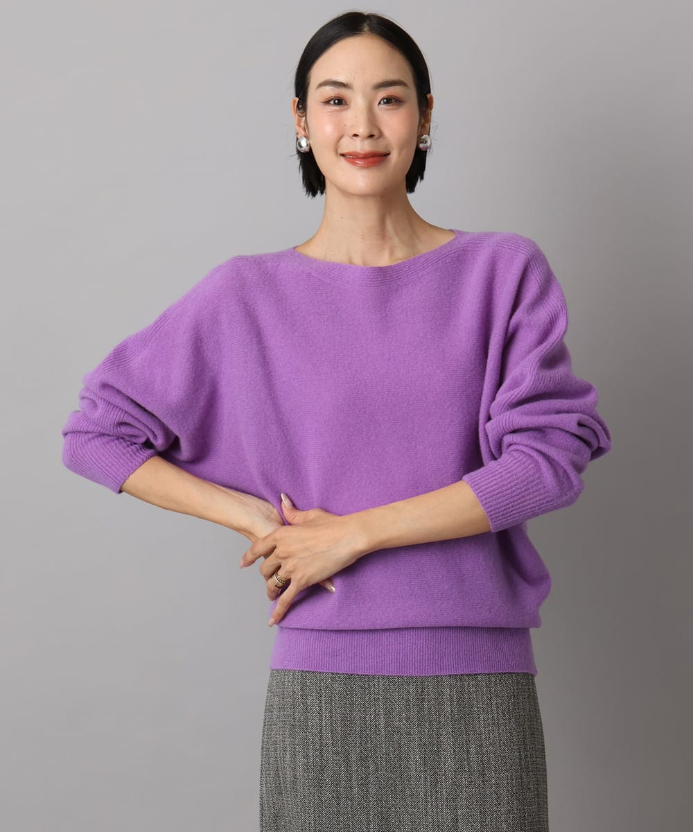 FMFAD40190 MICHEL KLEIN(ミッシェルクラン) [定番人気]ホールガーメント(R)ドルマンスリーブニット パープル