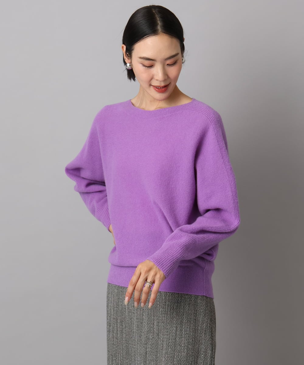 FMFAD40190 MICHEL KLEIN(ミッシェルクラン) [定番人気]ホールガーメント(R)ドルマンスリーブニット パープル