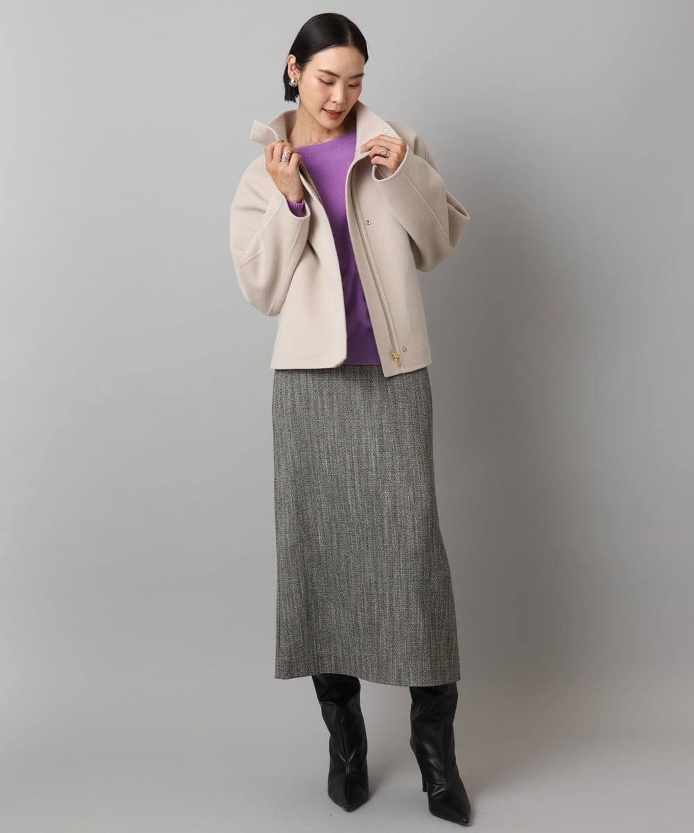 FMFAD40190 MICHEL KLEIN(ミッシェルクラン) [定番人気]ホールガーメント(R)ドルマンスリーブニット パープル