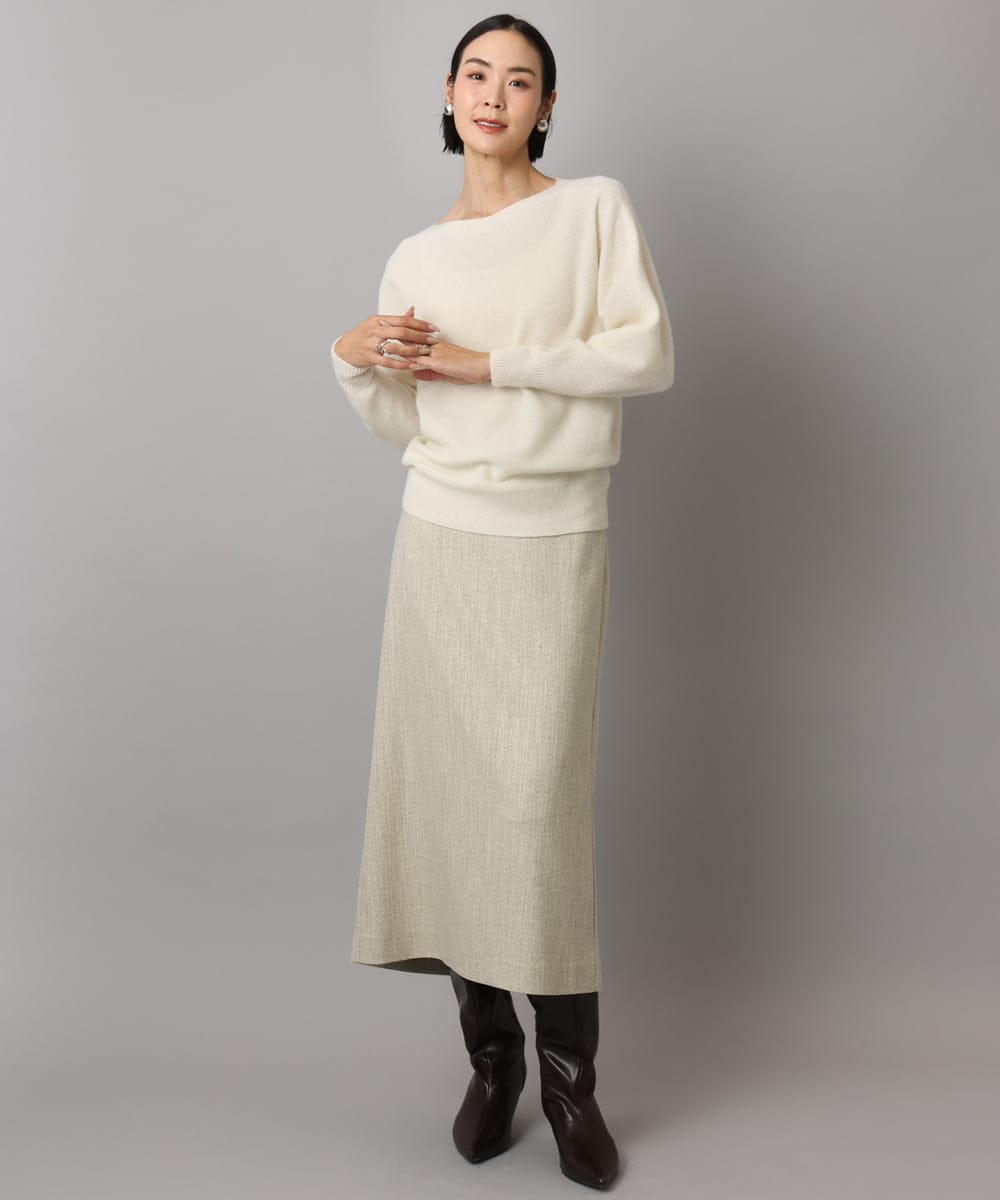 FMFAD40190 MICHEL KLEIN(ミッシェルクラン) [定番人気]ホールガーメント(R)ドルマンスリーブニット パープル