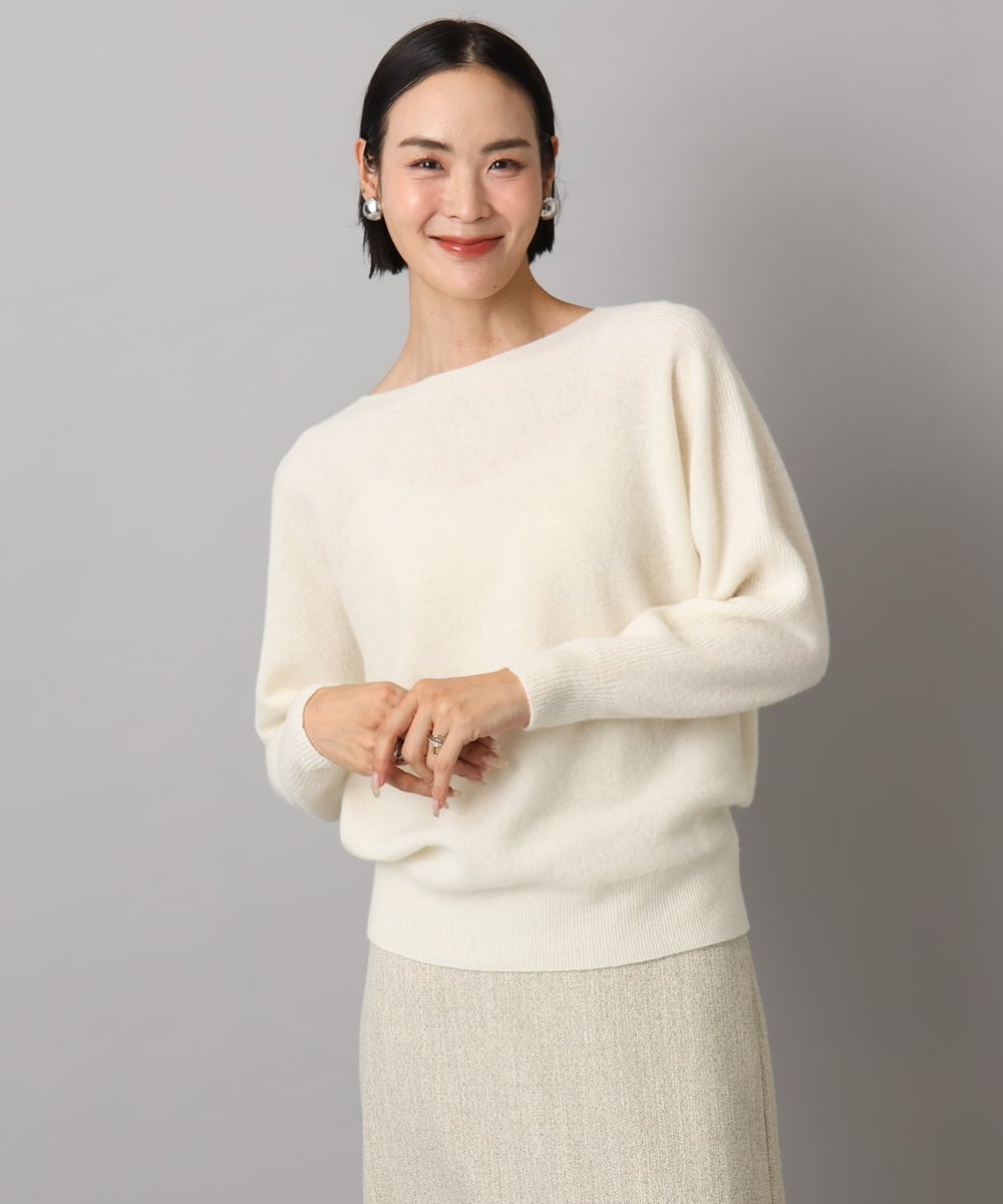 FMFAD40190 MICHEL KLEIN(ミッシェルクラン) [定番人気]ホールガーメント(R)ドルマンスリーブニット パープル