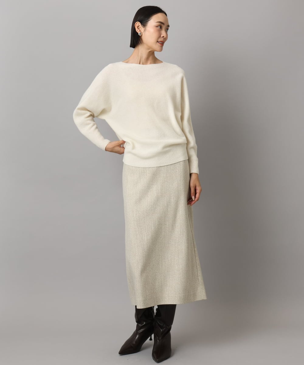 FMFAD40190 MICHEL KLEIN(ミッシェルクラン) [定番人気]ホールガーメント(R)ドルマンスリーブニット パープル