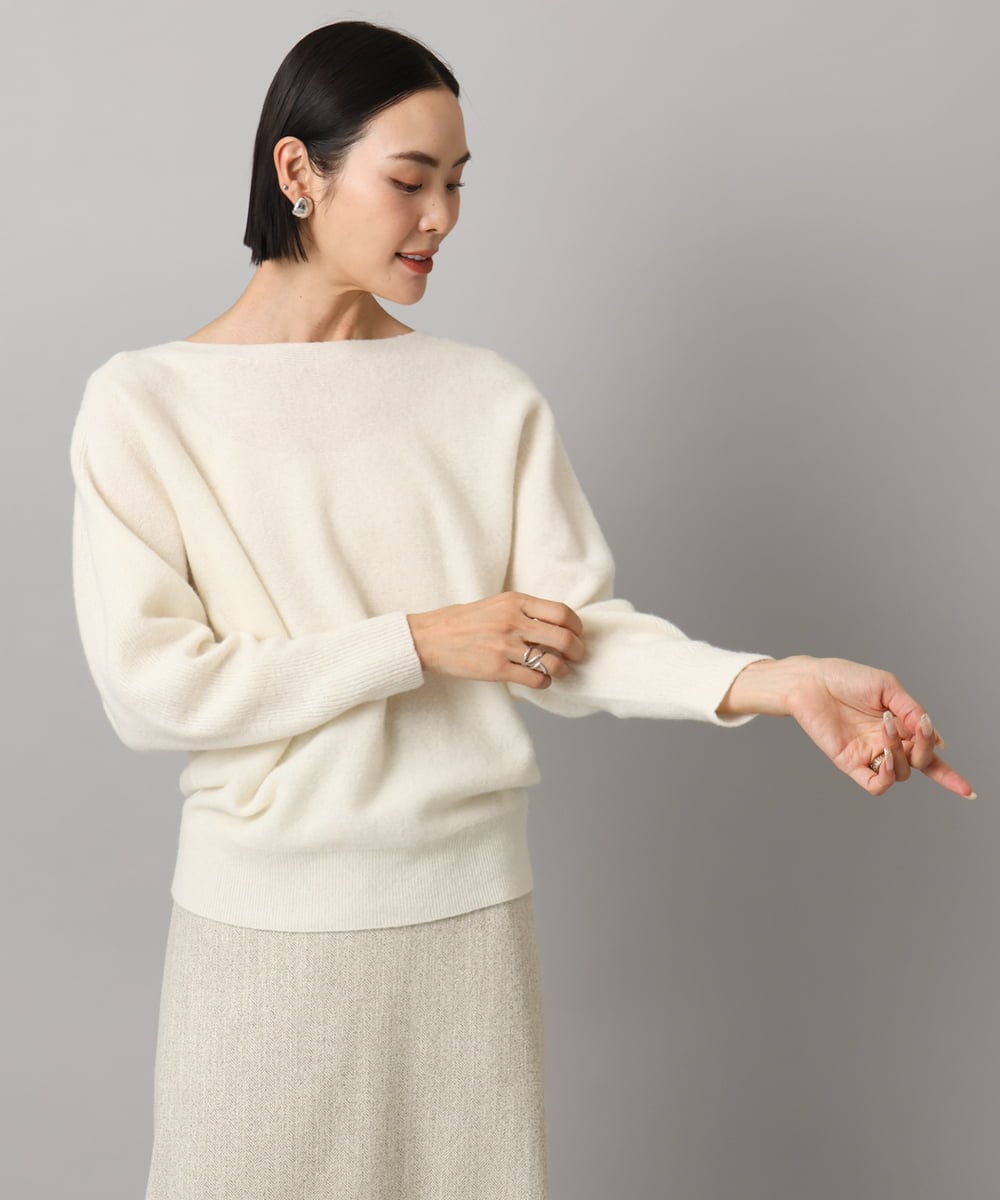 FMFAD40190 MICHEL KLEIN(ミッシェルクラン) [定番人気]ホールガーメント(R)ドルマンスリーブニット パープル