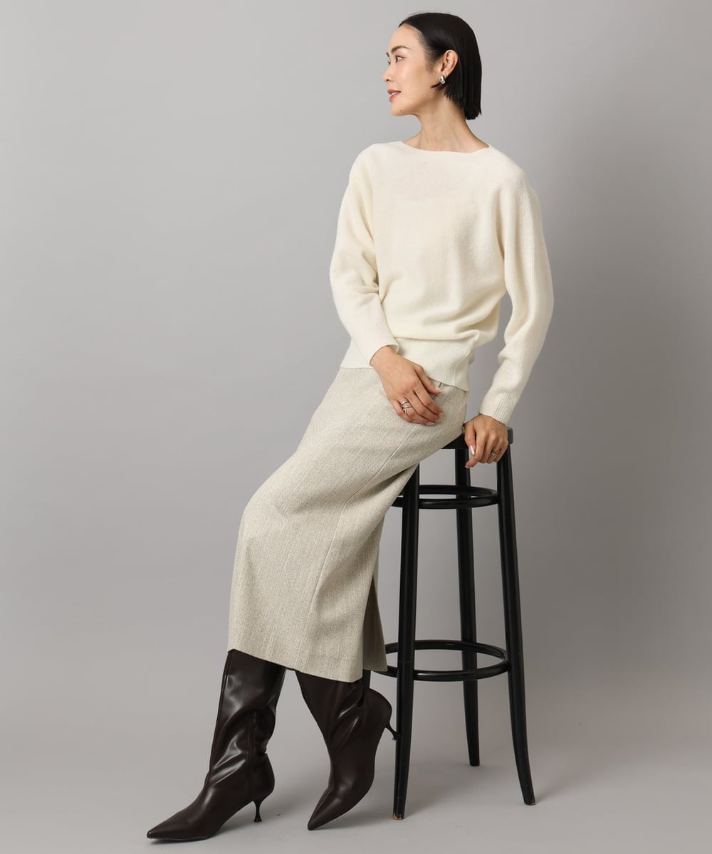 FMFAD40190 MICHEL KLEIN(ミッシェルクラン) [定番人気]ホールガーメント(R)ドルマンスリーブニット パープル