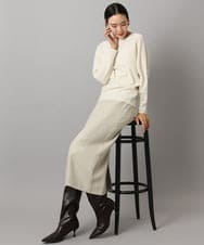 FMFAD40190 MICHEL KLEIN(ミッシェルクラン) [定番人気]ホールガーメント(R)ドルマンスリーブニット パープル