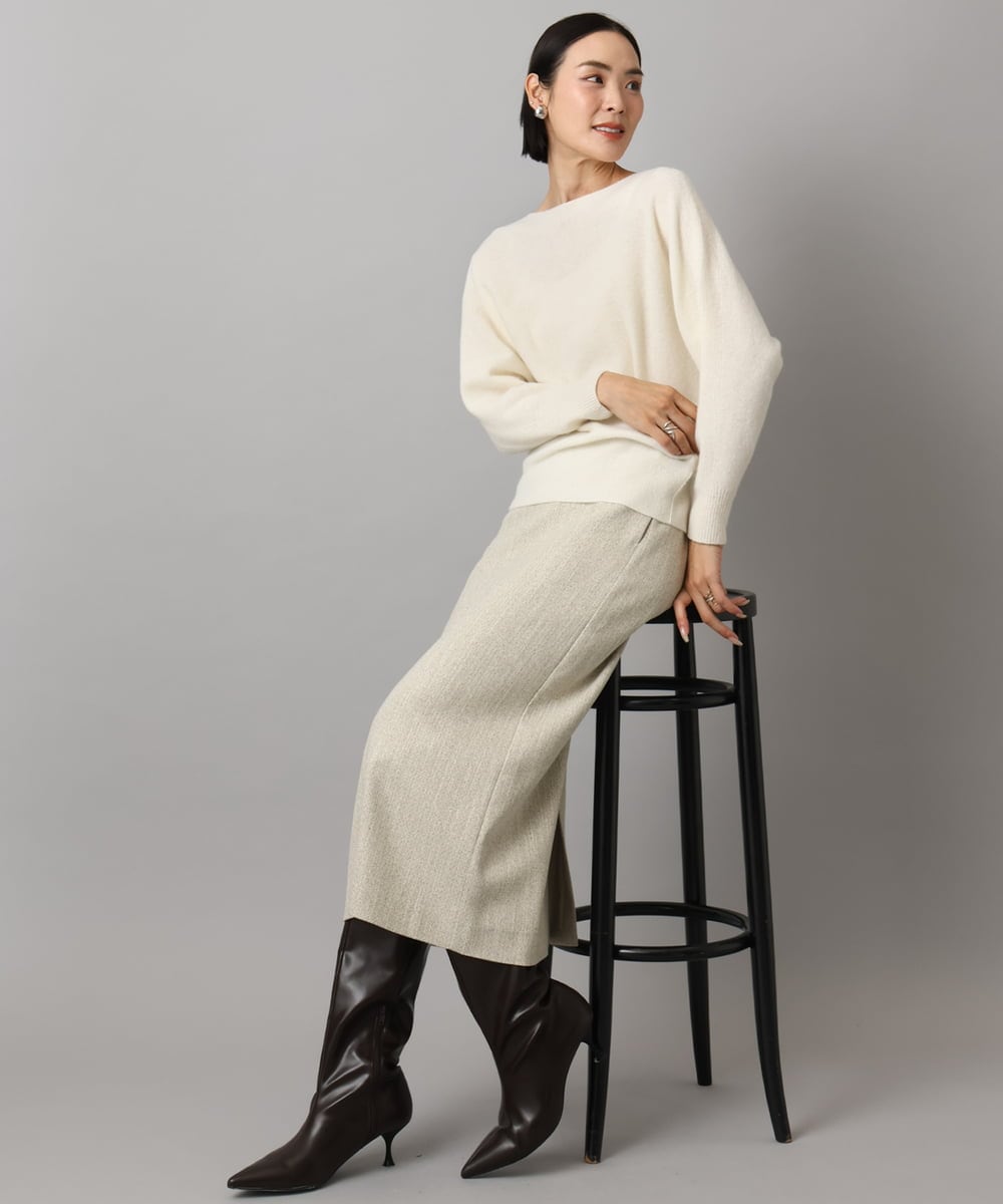 FMFAD40190 MICHEL KLEIN(ミッシェルクラン) [定番人気]ホールガーメント(R)ドルマンスリーブニット パープル