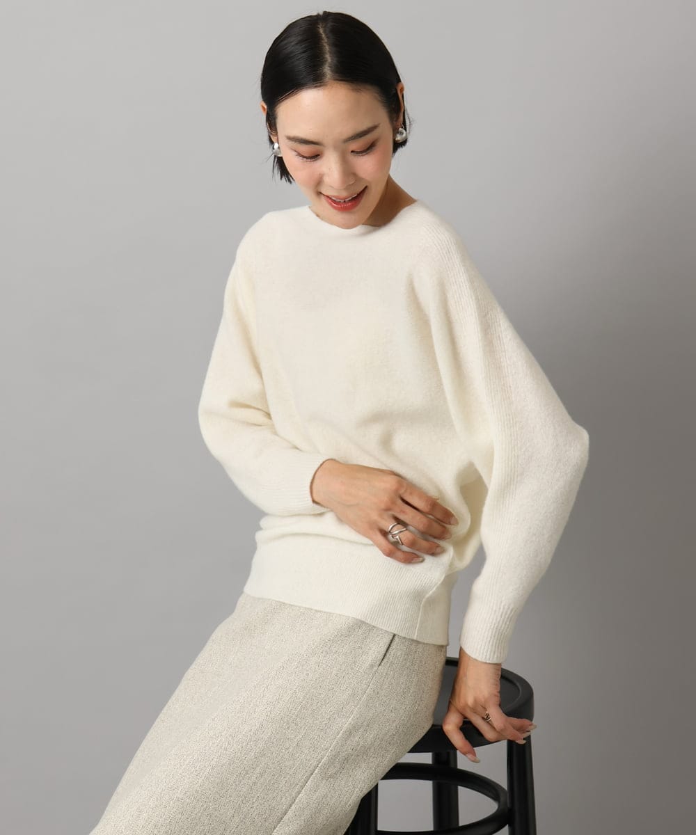 FMFAD40190 MICHEL KLEIN(ミッシェルクラン) [定番人気]ホールガーメント(R)ドルマンスリーブニット パープル