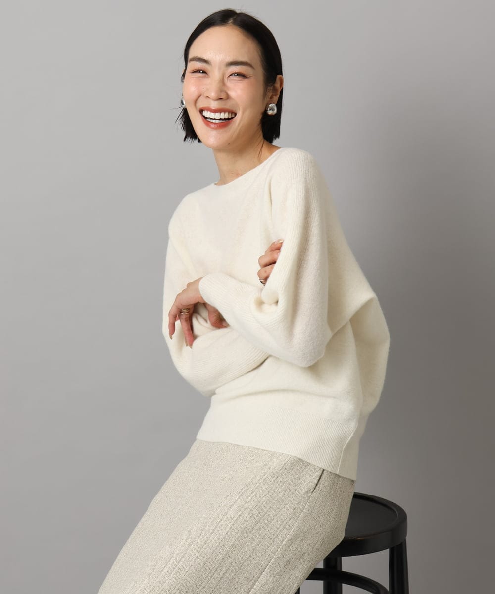 FMFAD40190 MICHEL KLEIN(ミッシェルクラン) [定番人気]ホールガーメント(R)ドルマンスリーブニット パープル