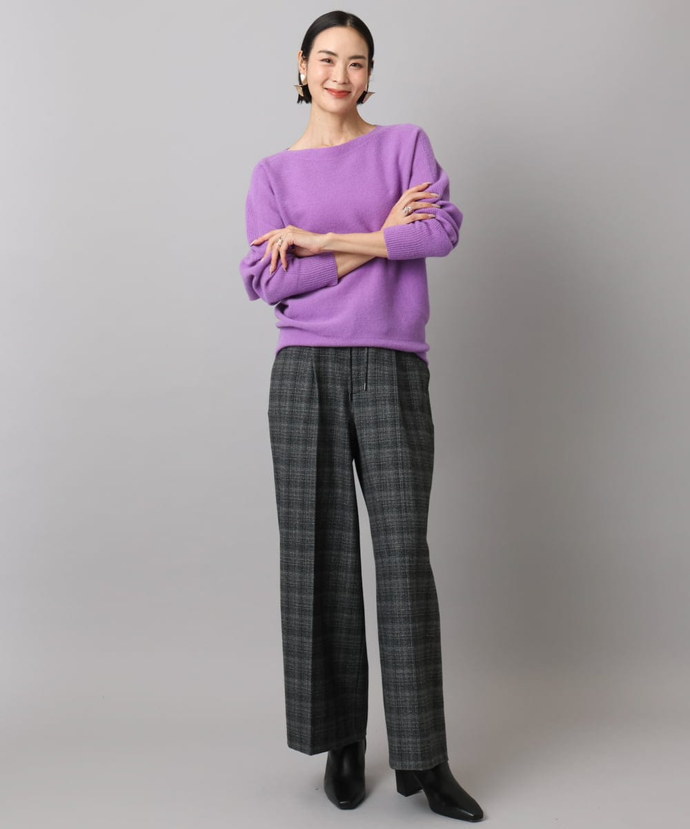 FMFAD40190 MICHEL KLEIN(ミッシェルクラン) [定番人気]ホールガーメント(R)ドルマンスリーブニット パープル