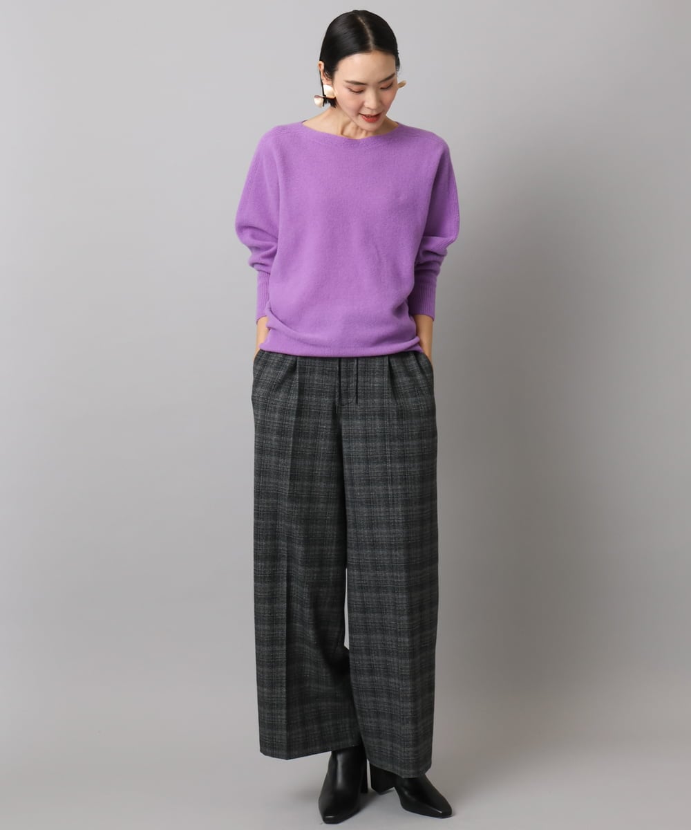 FMFAD40190 MICHEL KLEIN(ミッシェルクラン) [定番人気]ホールガーメント(R)ドルマンスリーブニット パープル