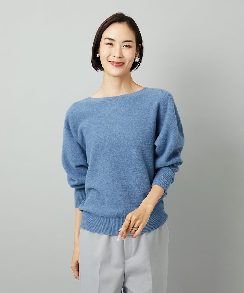 FMFAD40190 MICHEL KLEIN(ミッシェルクラン) [定番人気]ホールガーメント(R)ドルマンスリーブニット パープル