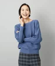 FMFAE17190 MICHEL KLEIN(ミッシェルクラン) ホールガーメント(R)ドルマンスリーブニット ブルー