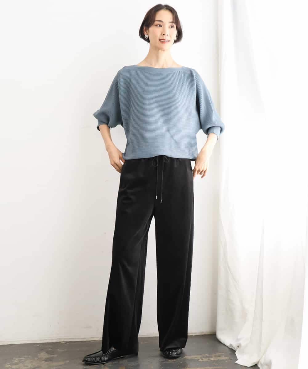 FMFAG17190 MICHEL KLEIN(ミッシェルクラン) ［定番人気］ホールガーメント(R)ドルマンスリーブニット ブルー