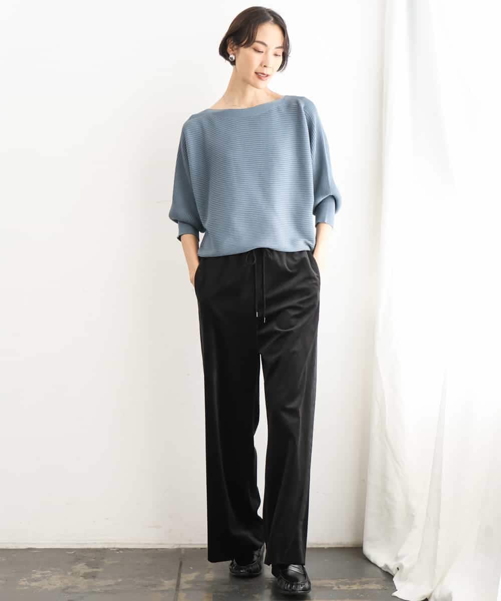 FMFAG17190 MICHEL KLEIN(ミッシェルクラン) ［定番人気］ホールガーメント(R)ドルマンスリーブニット ブルー