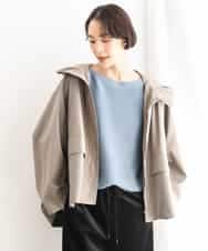 FMFAG17190 MICHEL KLEIN(ミッシェルクラン) ［定番人気］ホールガーメント(R)ドルマンスリーブニット ブルー