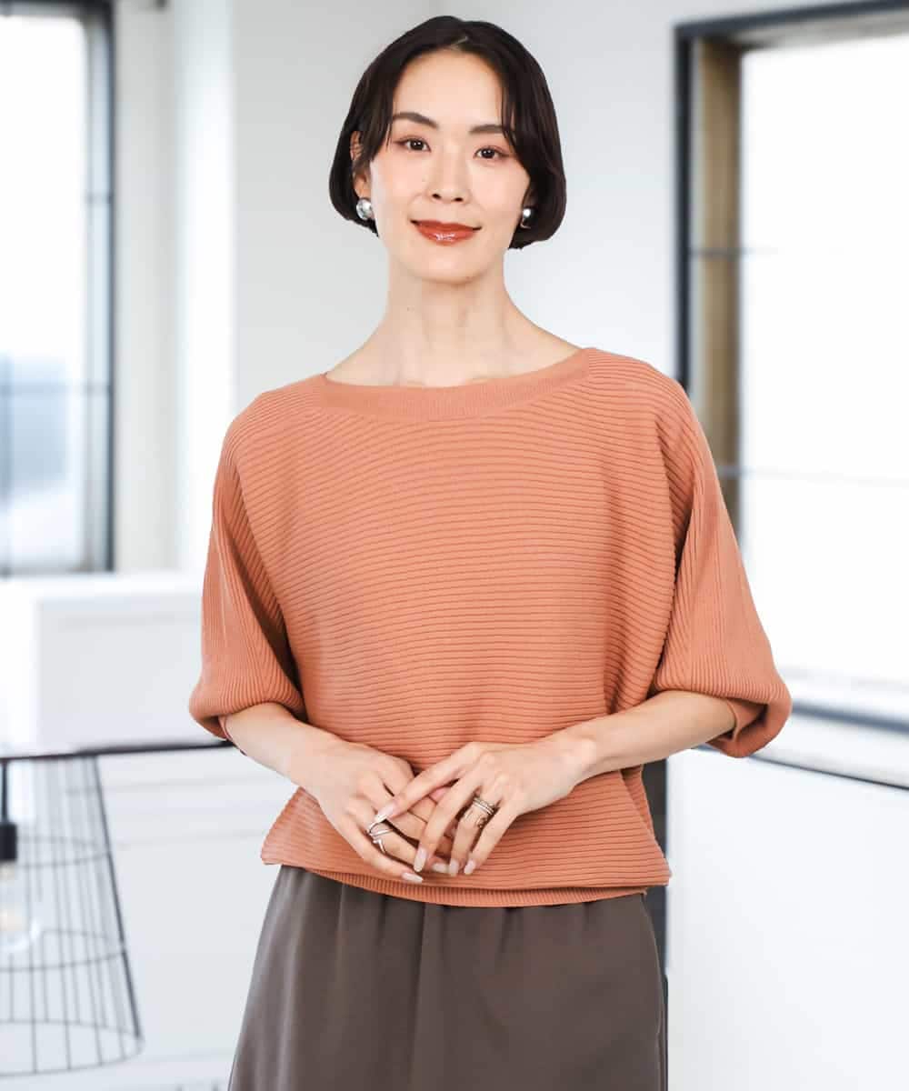 FMFAG17190 MICHEL KLEIN(ミッシェルクラン) ［定番人気］ホールガーメント(R)ドルマンスリーブニット ブルー