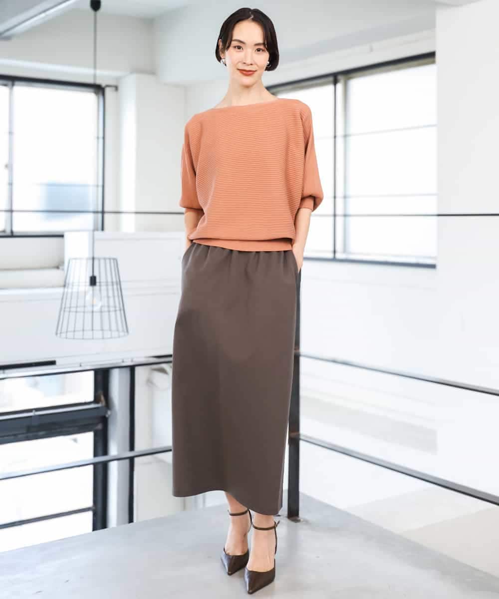 FMFAG17190 MICHEL KLEIN(ミッシェルクラン) ［定番人気］ホールガーメント(R)ドルマンスリーブニット ブルー