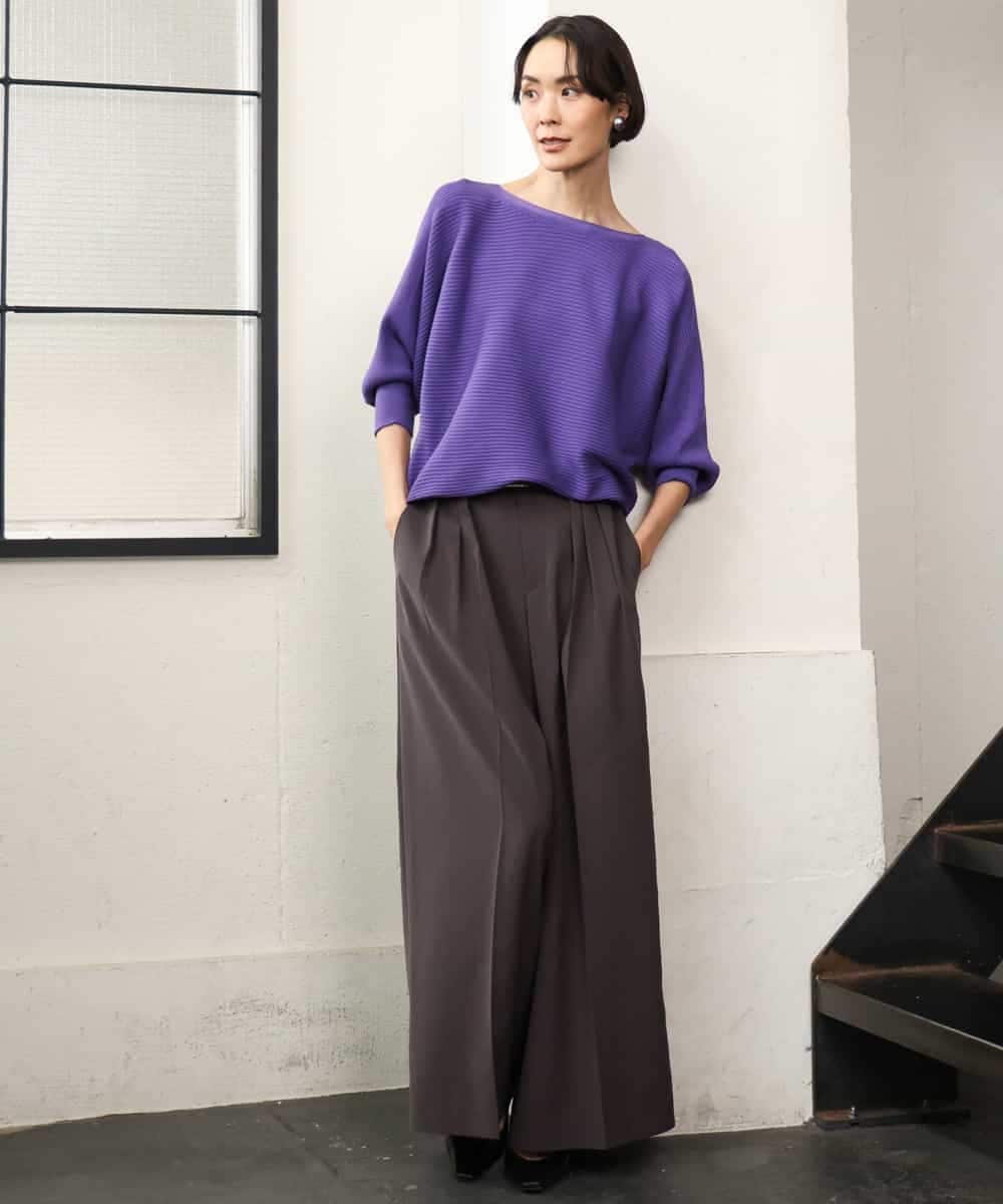 FMFAG17190 MICHEL KLEIN(ミッシェルクラン) ［定番人気］ホールガーメント(R)ドルマンスリーブニット ブルー