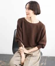 FMFAG17190 MICHEL KLEIN(ミッシェルクラン) ［定番人気］ホールガーメント(R)ドルマンスリーブニット ブルー