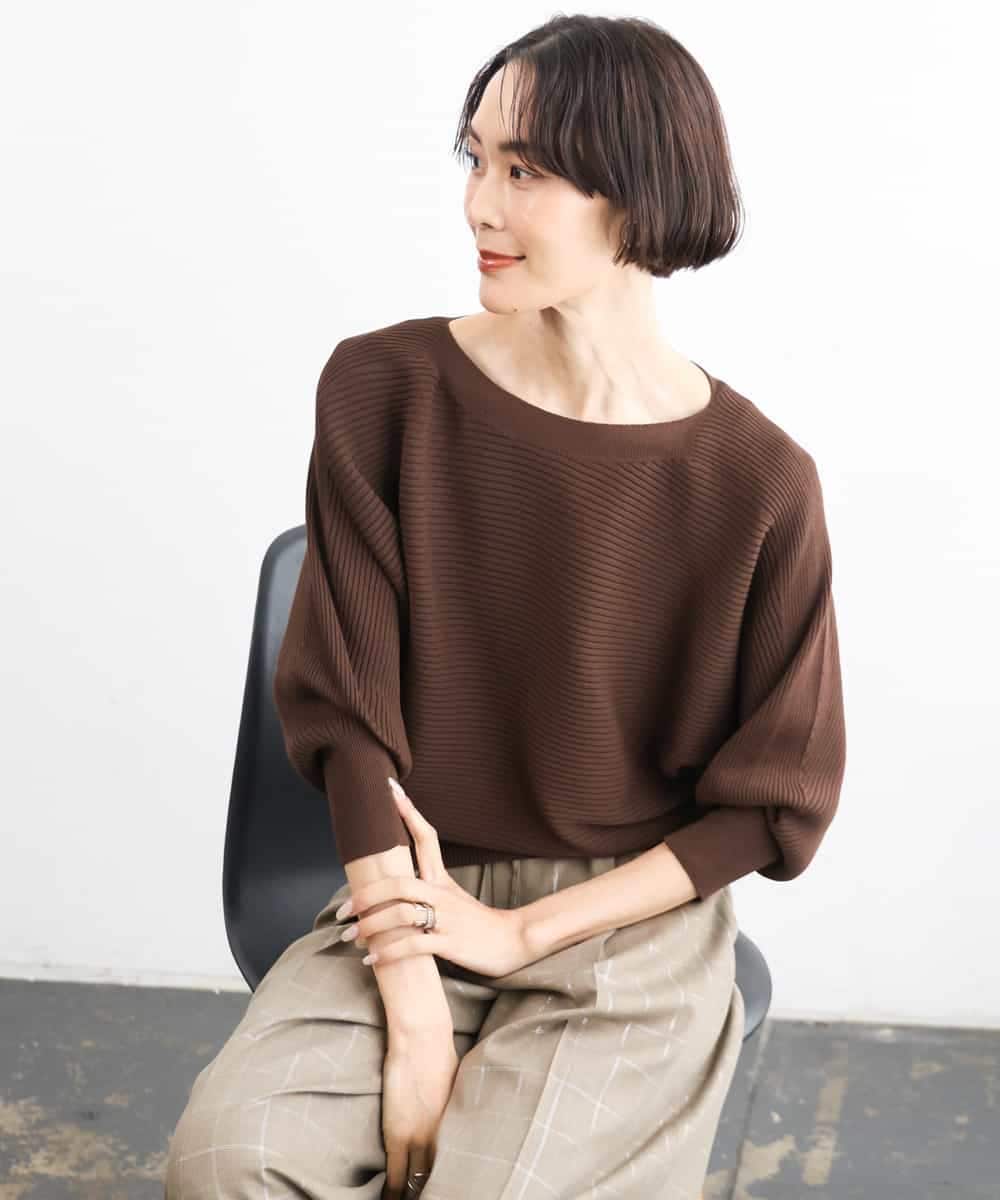 FMFAG17190 MICHEL KLEIN(ミッシェルクラン) ［定番人気］ホールガーメント(R)ドルマンスリーブニット ブルー