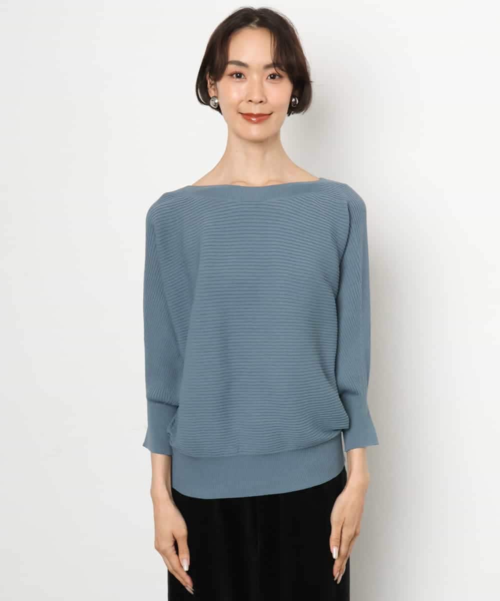 FMFAG17190 MICHEL KLEIN(ミッシェルクラン) ［定番人気］ホールガーメント(R)ドルマンスリーブニット ブルー