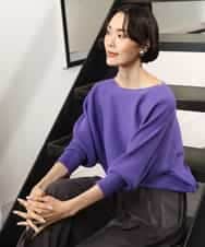 FMFAG17190 MICHEL KLEIN(ミッシェルクラン) ［定番人気］ホールガーメント(R)ドルマンスリーブニット パープル