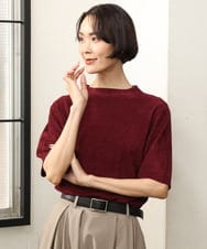 FMFAG30180 MICHEL KLEIN(ミッシェルクラン) モール半袖プルオーバー ボルドー
