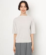 FMFAG30180 MICHEL KLEIN(ミッシェルクラン) モール半袖プルオーバー ライトグレー