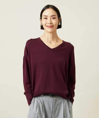 FMFAG31190 MICHEL KLEIN ホールガーメント(R)Vネックニットプルオーバー