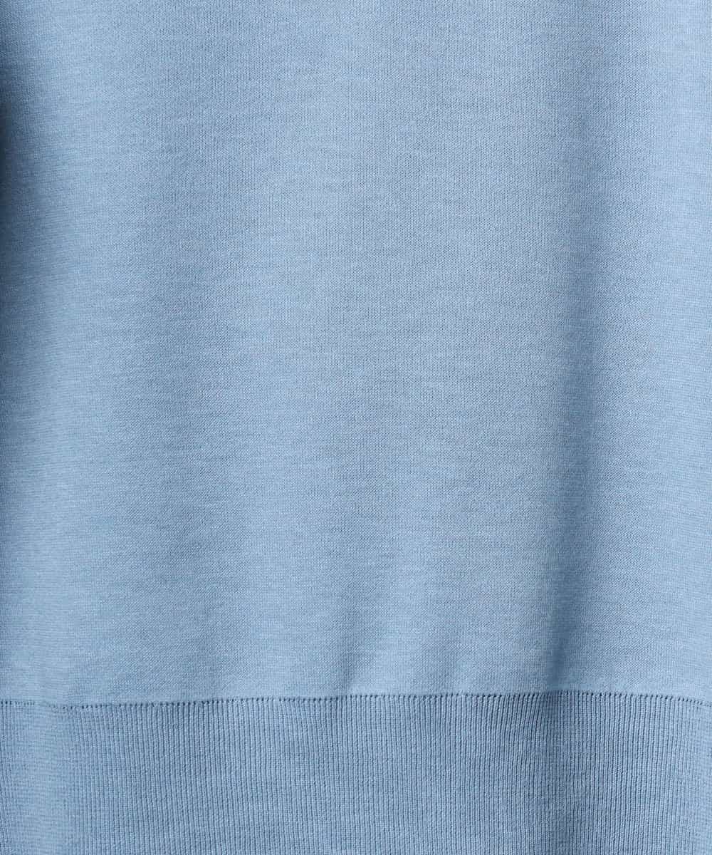 FMFAG32240 MICHEL KLEIN(ミッシェルクラン) ハーフジップニットプルオーバー ブルー