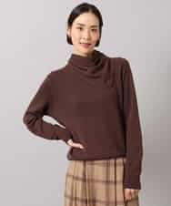 FMFAG40260 MICHEL KLEIN(ミッシェルクラン) スパンコールラメスカーフ付きニット ブラウン