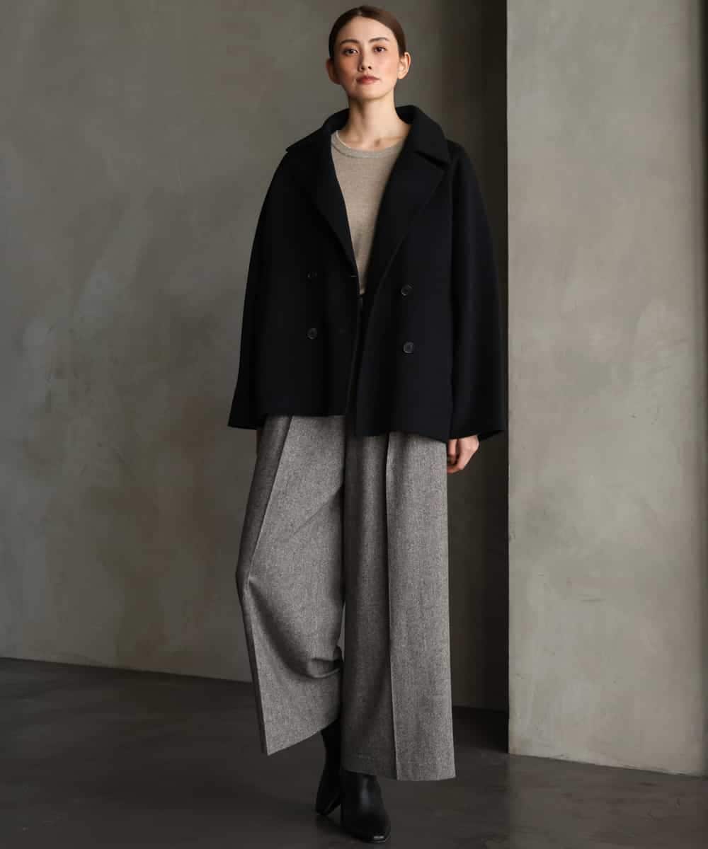 FMFAG40260 MICHEL KLEIN(ミッシェルクラン) スパンコールラメスカーフ付きニット ブラウン