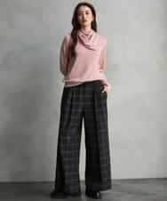 FMFAG40260 MICHEL KLEIN(ミッシェルクラン) スパンコールラメスカーフ付きニット ブラウン