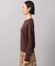 FMFAG40260 MICHEL KLEIN(ミッシェルクラン) スパンコールラメスカーフ付きニット ブラウン