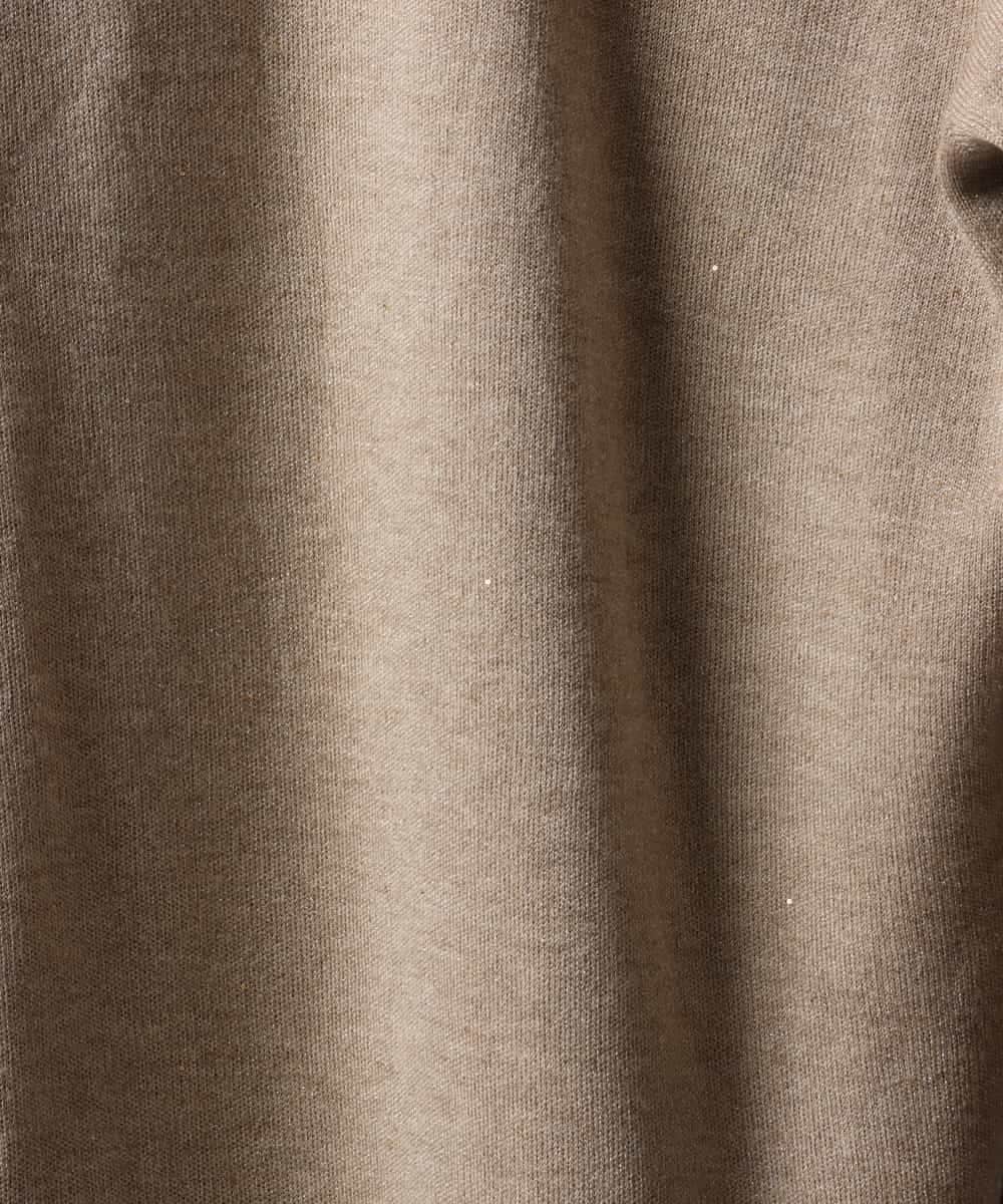 FMFAG40260 MICHEL KLEIN(ミッシェルクラン) スパンコールラメスカーフ付きニット ブラウン