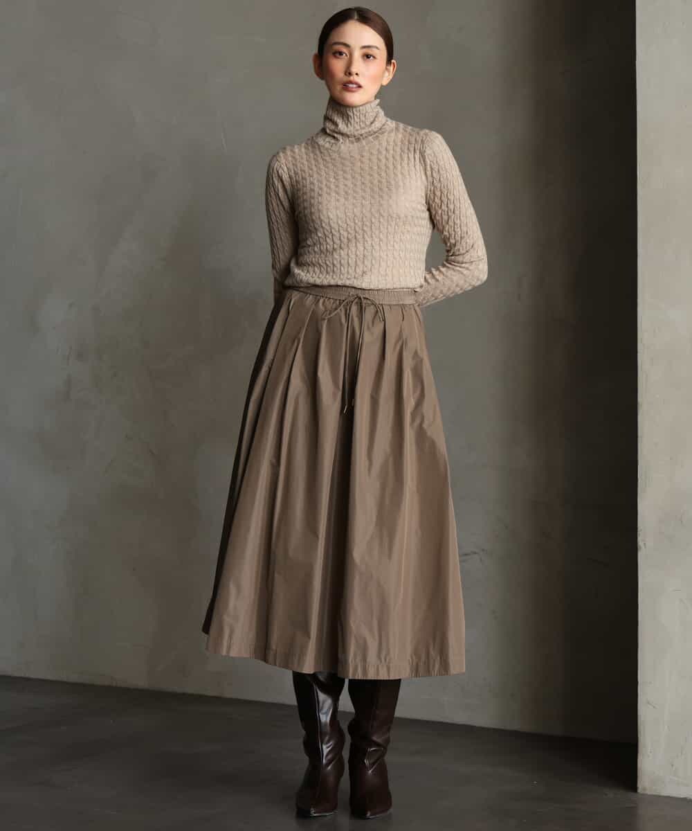 FMFAG41230 MICHEL KLEIN(ミッシェルクラン) ラメケーブルハイネックプルニット オレンジ