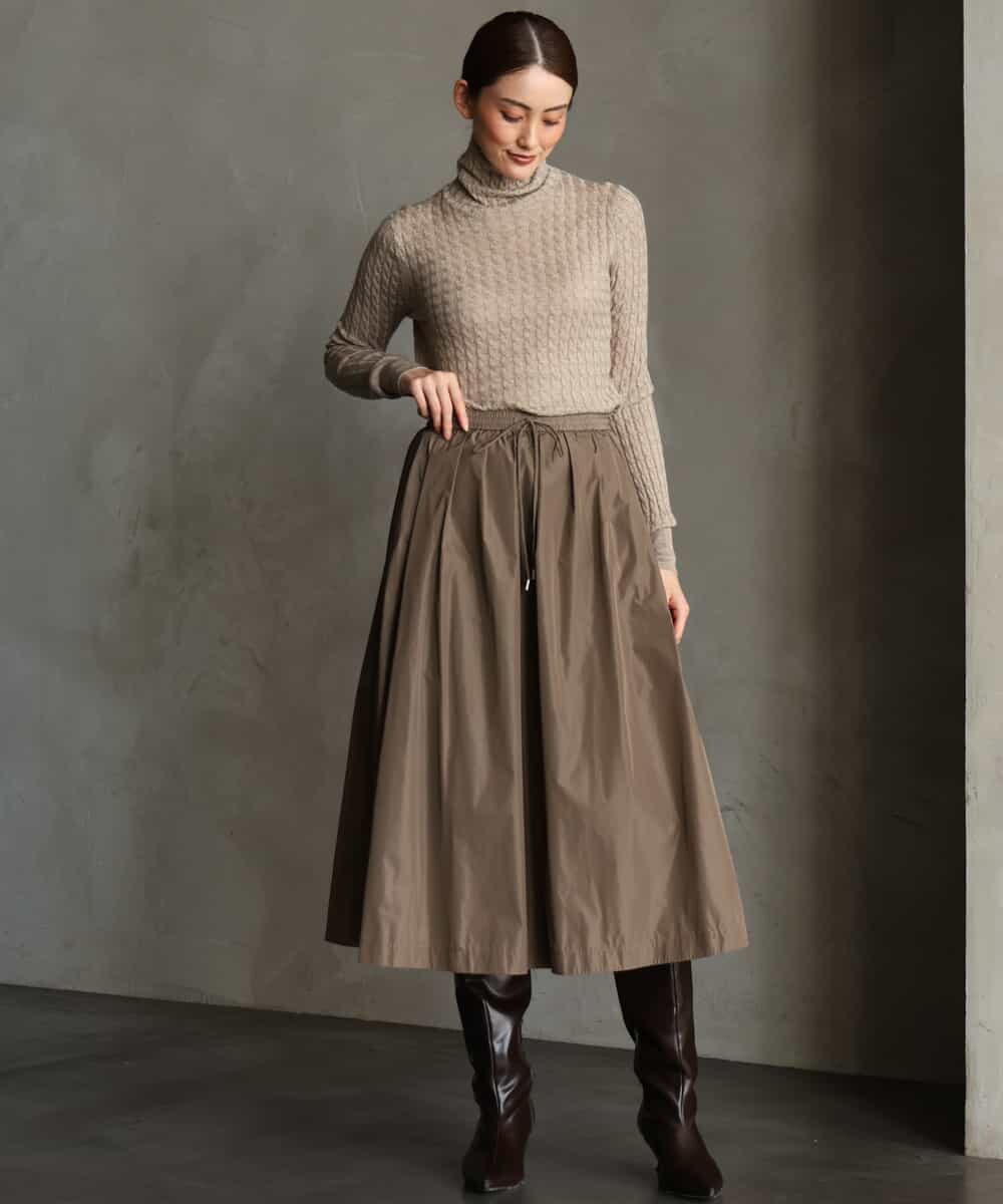 FMFAG41230 MICHEL KLEIN(ミッシェルクラン) ラメケーブルハイネックプルニット オレンジ