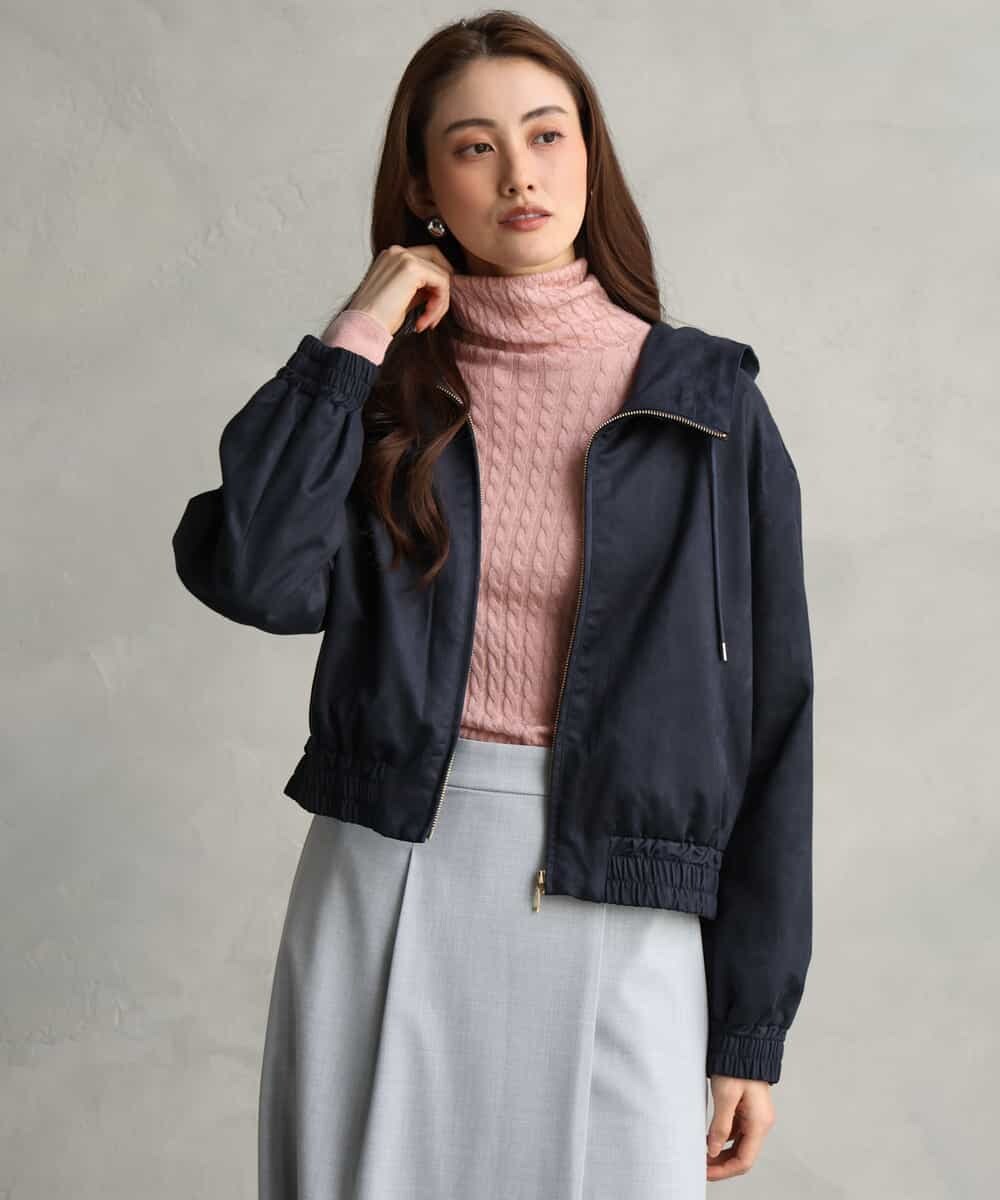 FMFAG41230 MICHEL KLEIN(ミッシェルクラン) ラメケーブルハイネックプルニット オレンジ