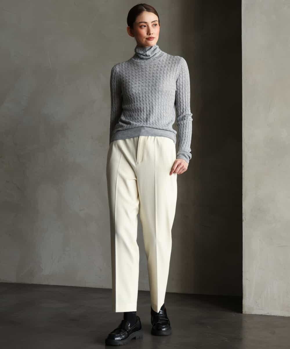 FMFAG41230 MICHEL KLEIN(ミッシェルクラン) ラメケーブルハイネックプルニット オレンジ