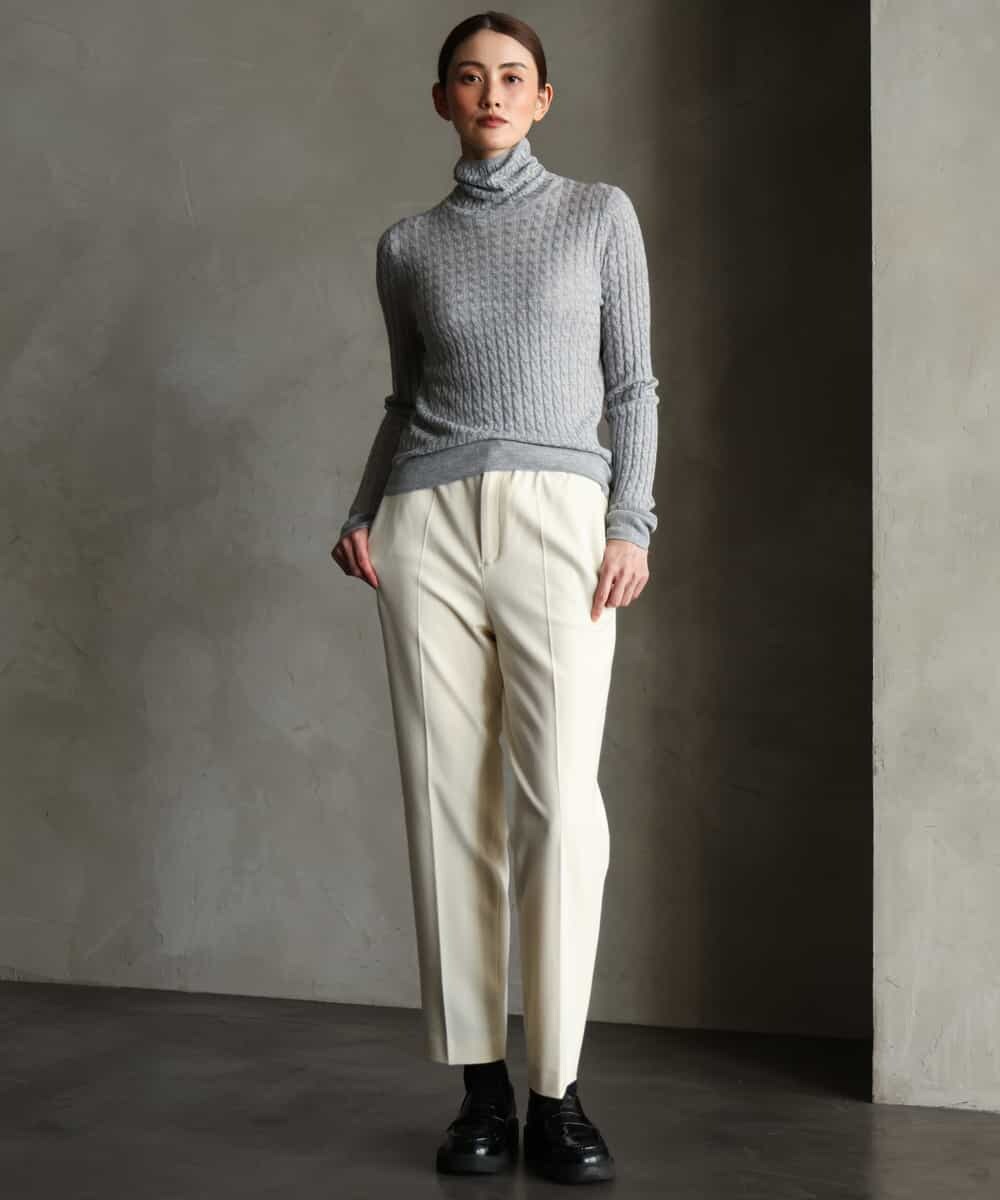 FMFAG41230 MICHEL KLEIN(ミッシェルクラン) ラメケーブルハイネックプルニット オレンジ