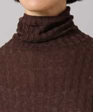 FMFAG41230 MICHEL KLEIN(ミッシェルクラン) ラメケーブルハイネックプルニット オレンジ