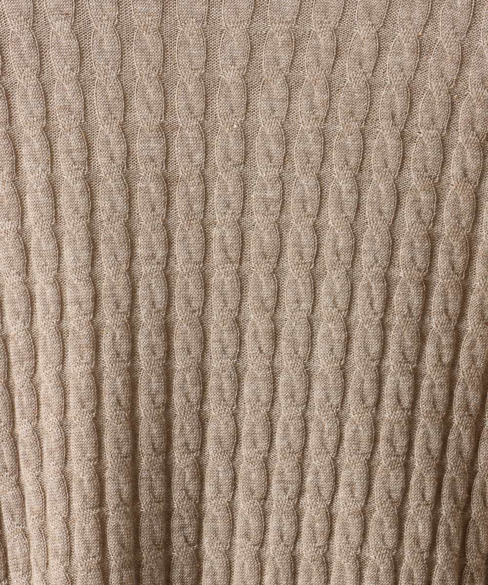FMFAG41230 MICHEL KLEIN(ミッシェルクラン) ラメケーブルハイネックプルニット オレンジ