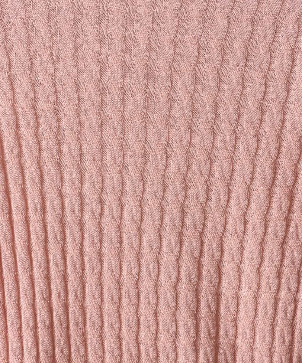 FMFAG41230 MICHEL KLEIN(ミッシェルクラン) ラメケーブルハイネックプルニット オレンジ